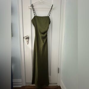 Zara Green Satin maxi dress
